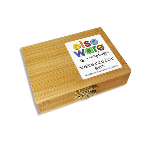 Watercolor Travel Set | Bamboo Case, Brushes, & Paper Pad